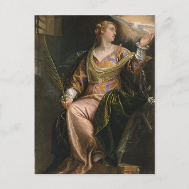Saint Catherine of Alexandria in Prison Postcard (Front)