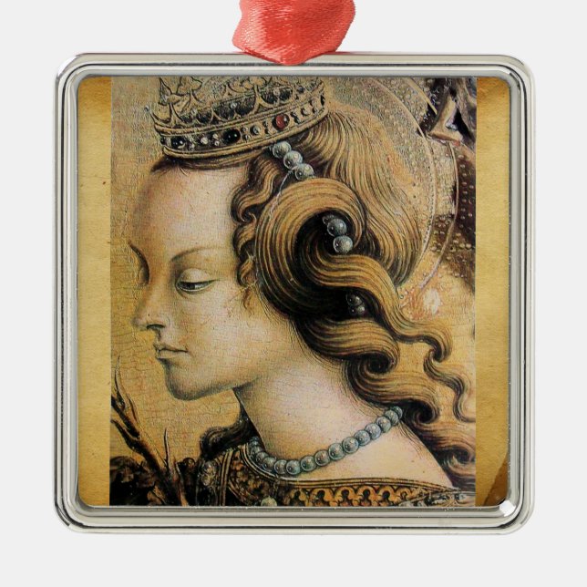 Saint Catherine of Alexandria Metal Ornament (Front)