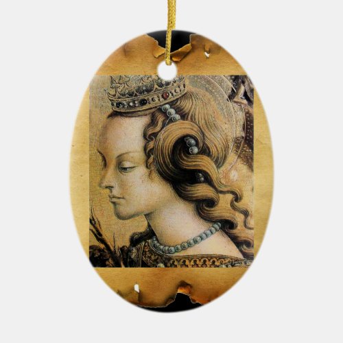Saint Catherine of Alexandria  Parchment Ceramic Ornament