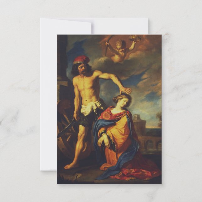 Saint Catherine of Alexandria Premium Holy Card (Front)