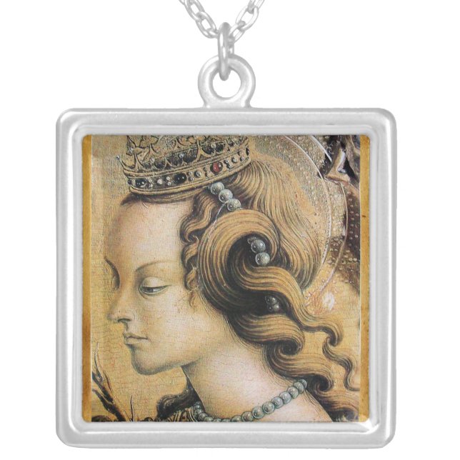 Saint Catherine of Alexandria Silver Plated Necklace (Front)