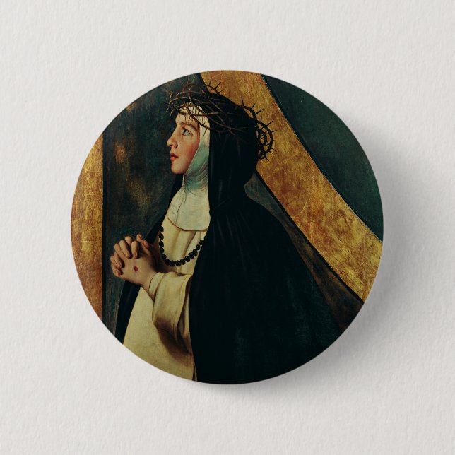Saint Catherine of Siena by Juan Bautista  Button (Front)