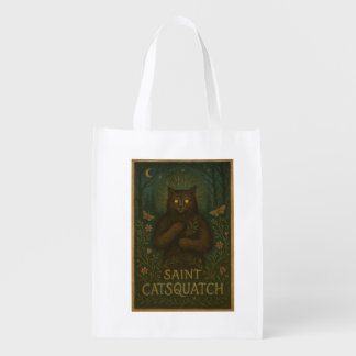 Saint Catsquatch Cryptid Reusable Grocery Bag