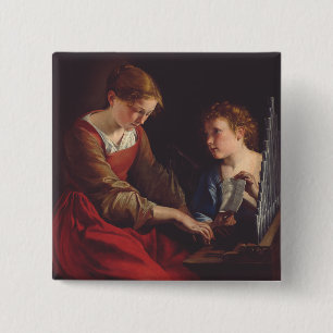 Saint Cecilia and an Angel by Orazio Gentileschi Button