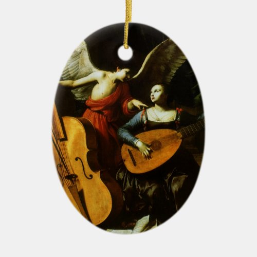 Saint Cecilia and the Angel by Carlo Saraceni Ceramic Ornament