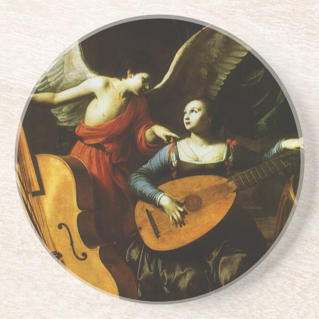 Saint Cecilia and the Angel by Carlo Saraceni Coaster (Front)