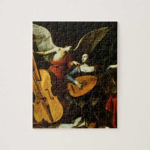 Saint Cecilia and the Angel by Carlo Saraceni Jigsaw Puzzle