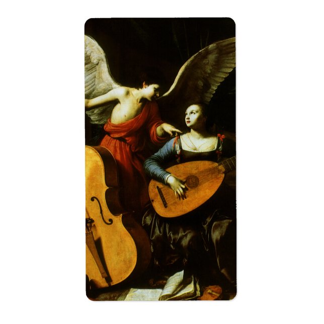 Saint Cecilia and the Angel by Carlo Saraceni Label (Front)