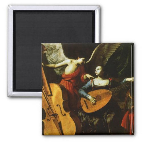 Saint Cecilia and the Angel by Carlo Saraceni Magnet