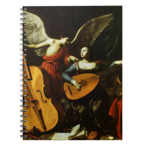 Saint Cecilia and the Angel by Carlo Saraceni Notebook