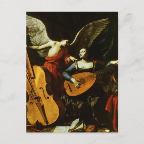 Saint Cecilia and the Angel by Carlo Saraceni Postcard