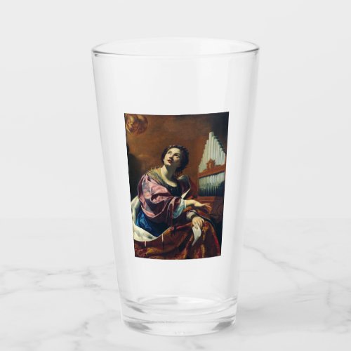 Saint Cecilia by Simon Vouet Glass