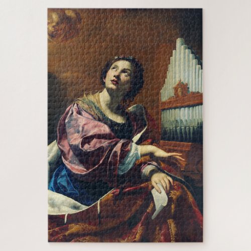 Saint Cecilia by Simon Vouet Jigsaw Puzzle