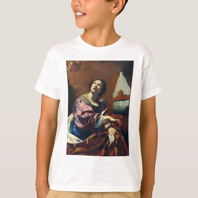 Saint Cecilia by Simon Vouet T-Shirt (Front)