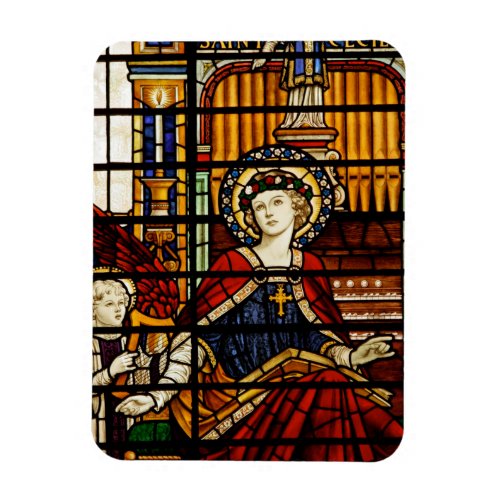 Saint Cecilia Patron Saint of Music Stained Glass Magnet