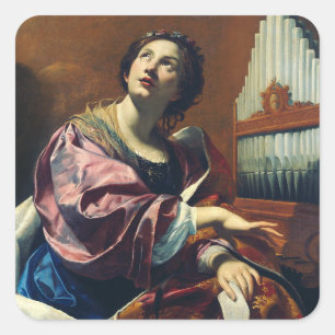 Saint Cecilia Premium "Heavenly Concert" Art Print Square Sticker
