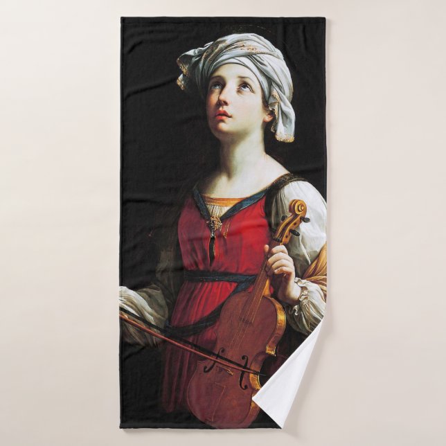 Saint Cecilia (St. Cecilia), Guido Reni Bath Towel (Bath Towel)
