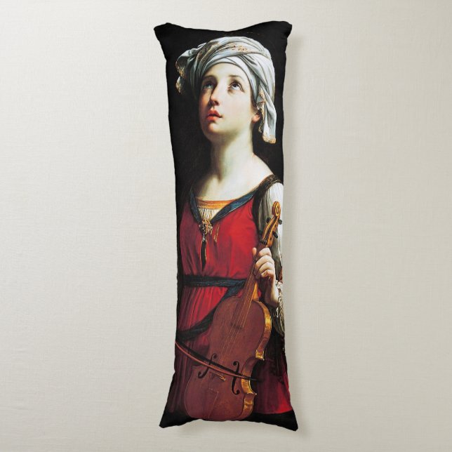 Saint Cecilia (St. Cecilia), Guido Reni Body Pillow (Front Vertical)