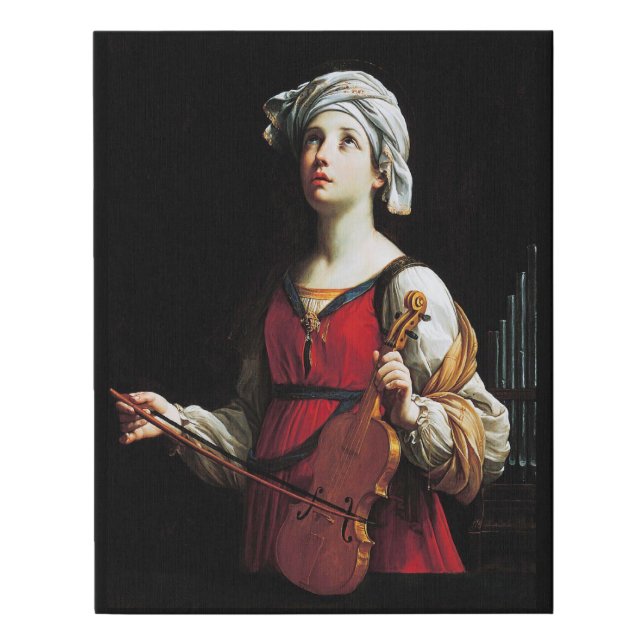Saint Cecilia (St. Cecilia), Guido Reni Faux Canvas Print (Front)