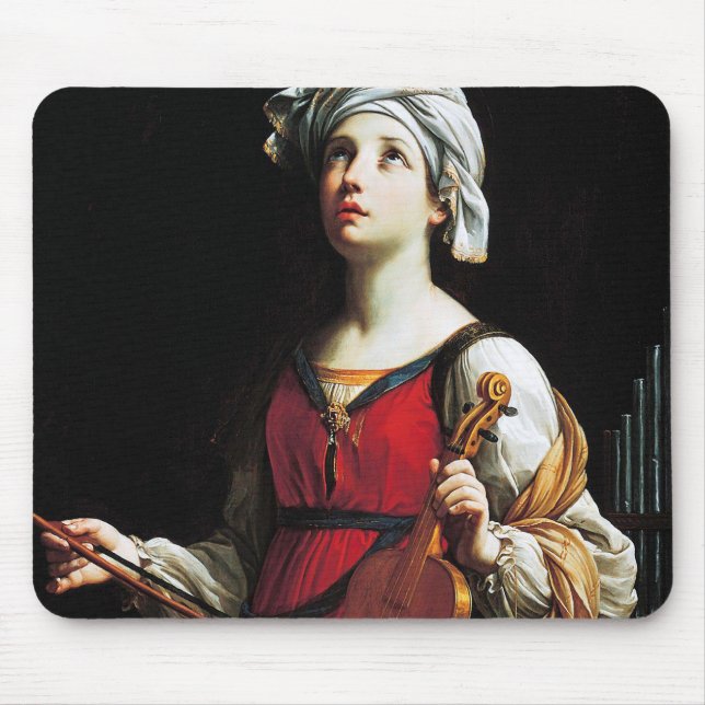 Saint Cecilia (St. Cecilia), Guido Reni Mouse Pad (Front)