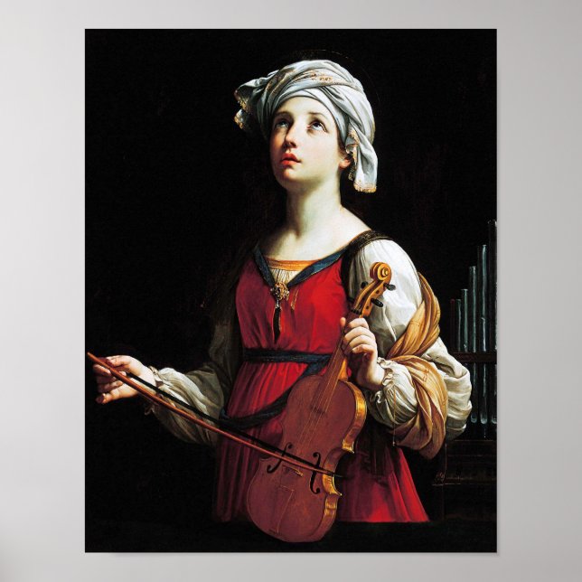 Saint Cecilia (St. Cecilia), Guido Reni Poster (Front)