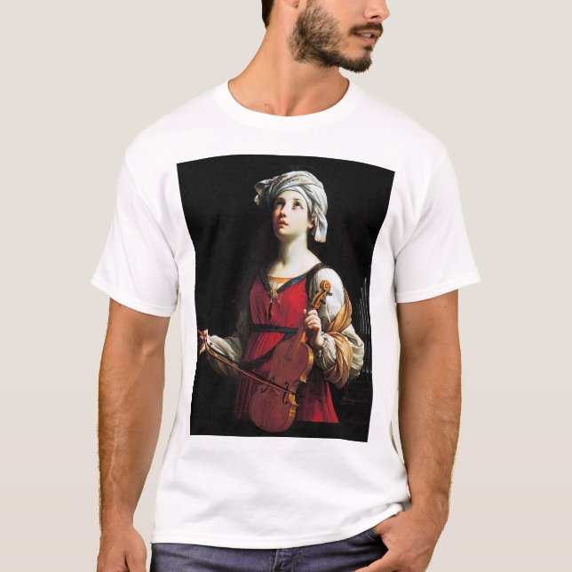 Saint Cecilia (St. Cecilia), Guido Reni T-Shirt (Front)