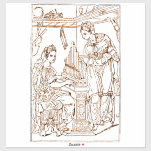 Saint Cecilia with Saint Catherine of Alexandria Sticker