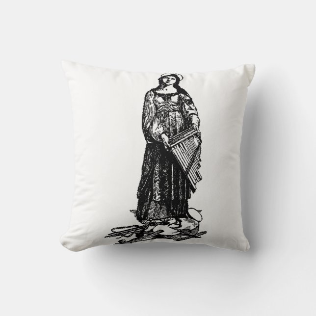 Saint Cecilia with violin by Raphael Throw Pillow (Front)