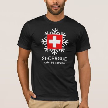 Saint-cergue Swiss Apres-ski Instructor T-shirt by AntiqueImages at Zazzle