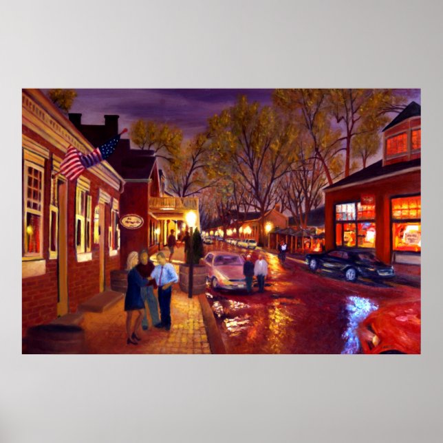 Saint Charles Cityscape Oil Landscape Painting Poster (Front)