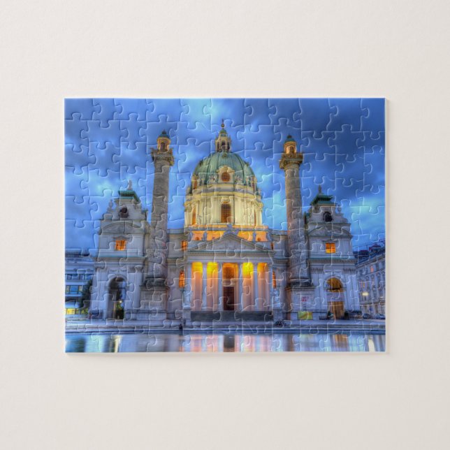 Saint Charles's Church in Vienna, Austria Jigsaw Puzzle (Horizontal)