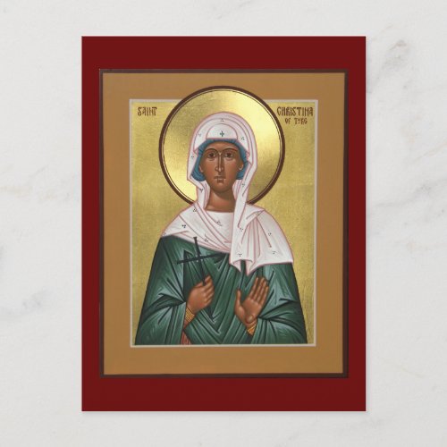 Saint Christina of Tyre Icon Prayer Card