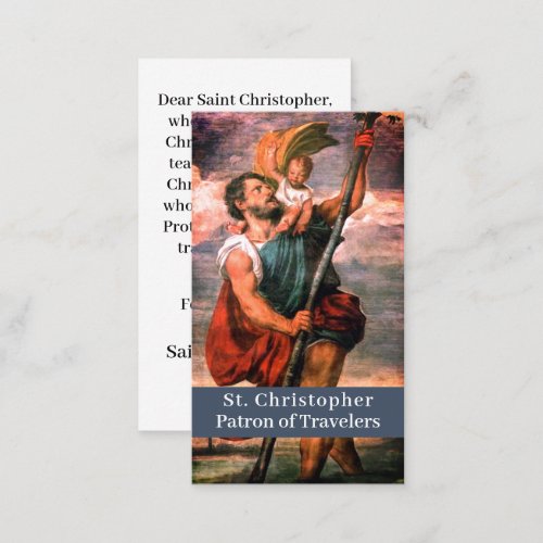Saint Christopher Customizable Prayer Card