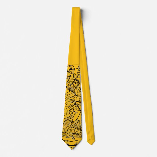 Saint Christopher Devotional Art Neck Tie (Front)