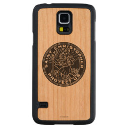 Saint Christopher Medal Carved Cherry Galaxy S5 Case