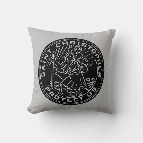 Saint Christopher Medal Throw Pillow