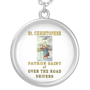 SAINT CHRISTOPHER OTR SILVER PLATED NECKLACE