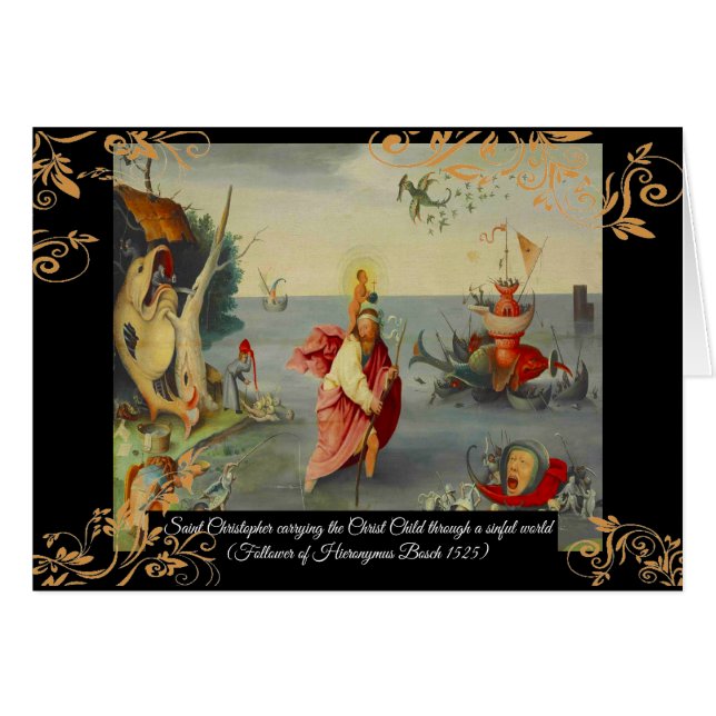 Saint Christopher Patron saint of Travelers Cards (Front Horizontal)