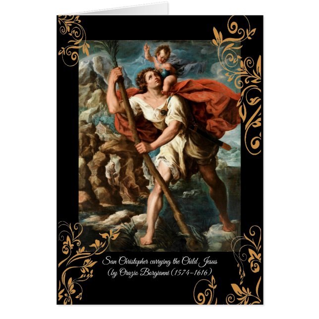 Saint Christopher patron saint travelers Cards (Front)