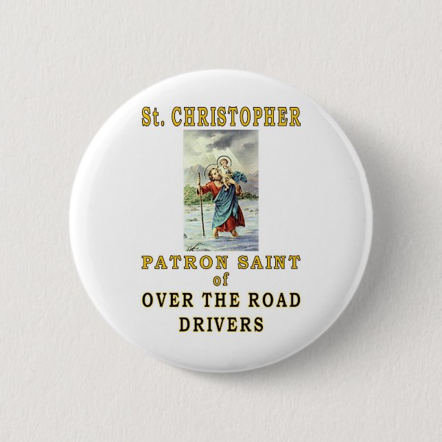 SAINT CHRISTOPHER PINBACK BUTTON (Front)