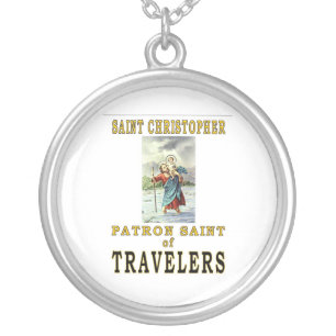SAINT CHRISTOPHER SILVER PLATED NECKLACE