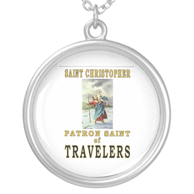 SAINT CHRISTOPHER SILVER PLATED NECKLACE (Front)
