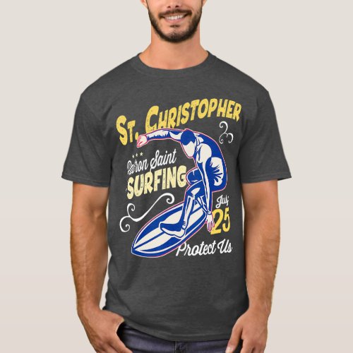 Saint Christopher Surf Patron Saint of Surfing T_Shirt