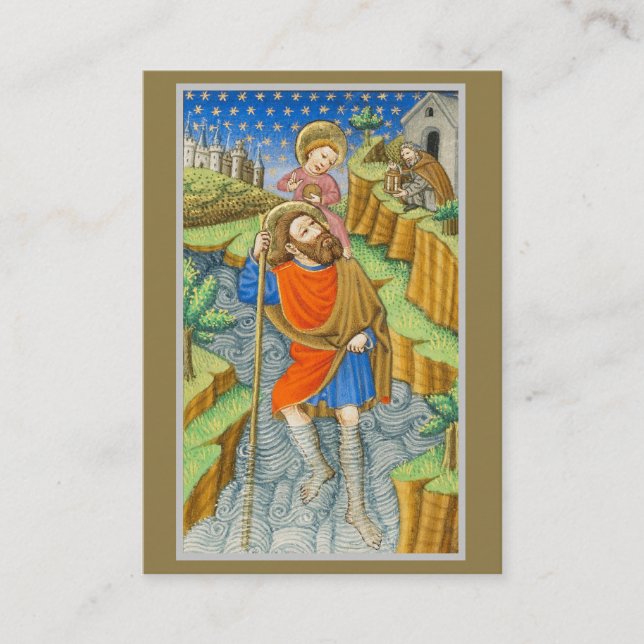Saint Christopher Traveller prayer Enclosure Card (Front)