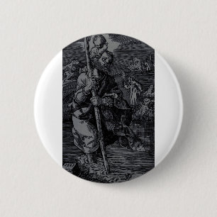 Saint Christopher venerated by Christians Button