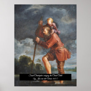 Saint Christopher with infant Christ Poster