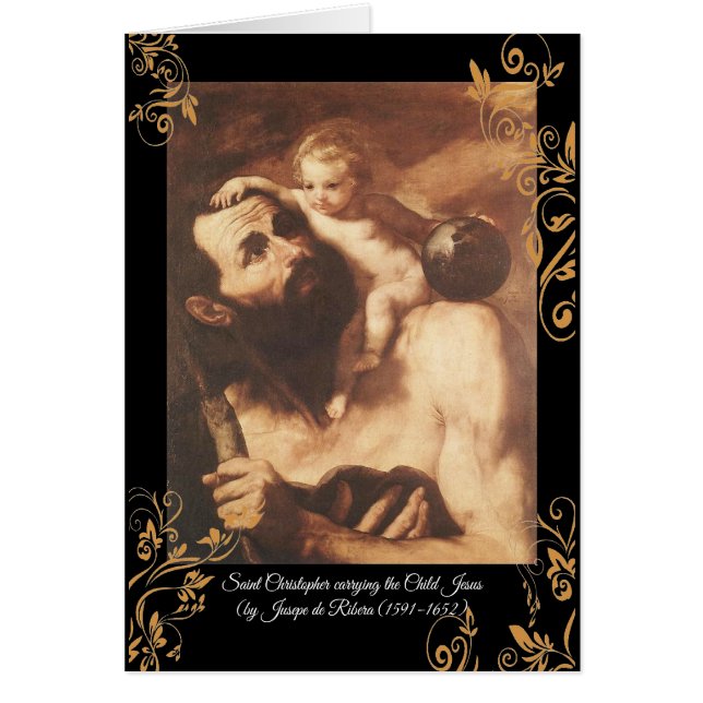 Saint Christopher with the Child Christ Cards (Front)