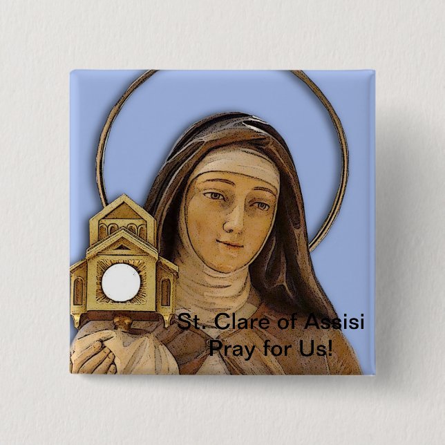 Saint Clare Assisi Button (Front)