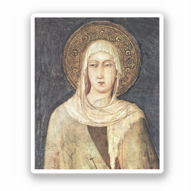 Saint Clare of Assisi by Simone Martini Sticker (Front)