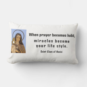 Saint Clare of Assisi Lumbar Pillow
